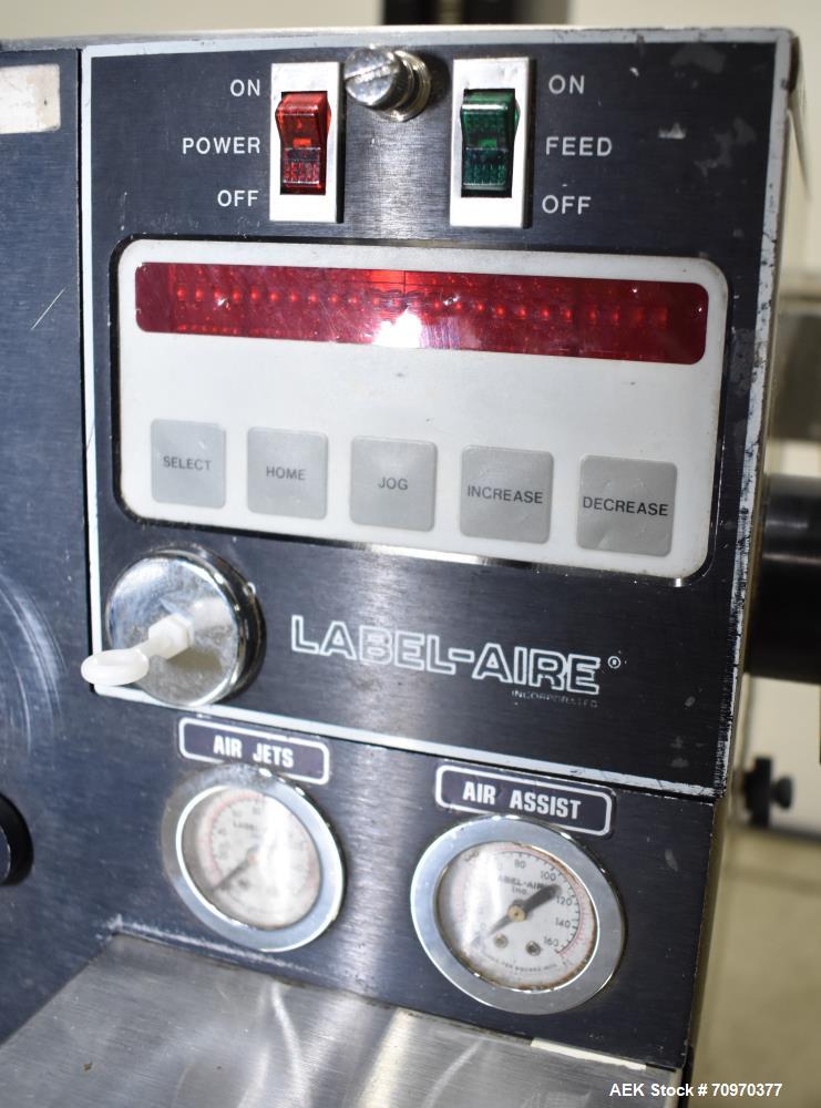 Used- Label-Aire 2111M Pressure Sensitive Spot Blow On Labeler